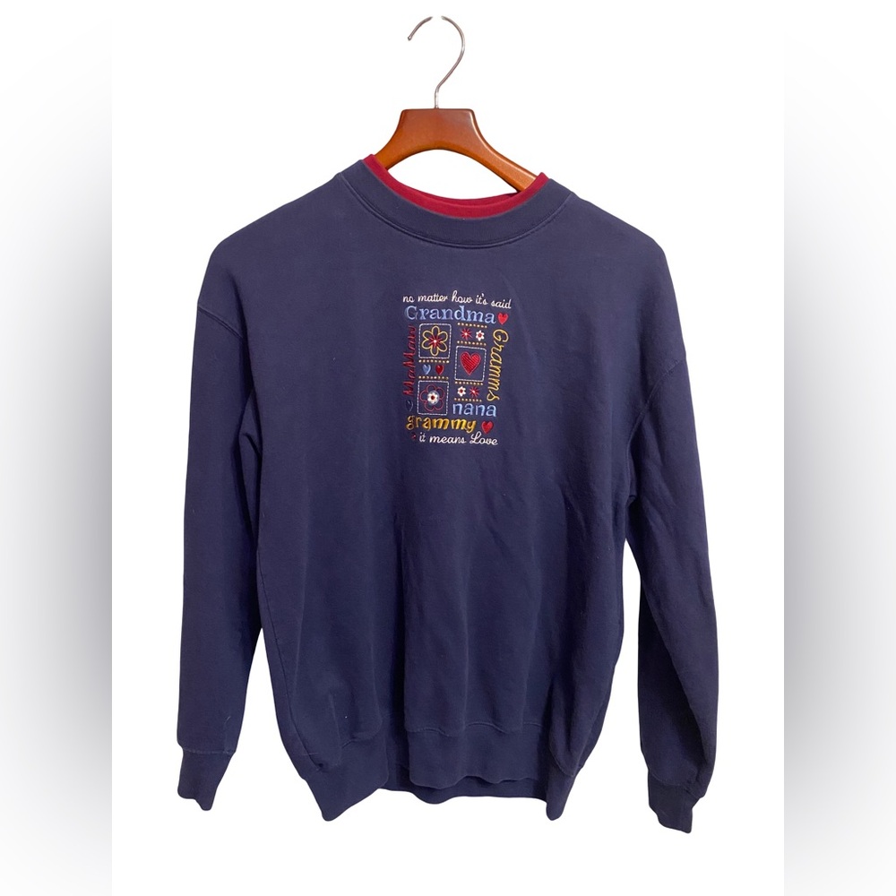 Vintage M&C Sportswear Embroidered Grandma Double Neck Sweatshirt Size M